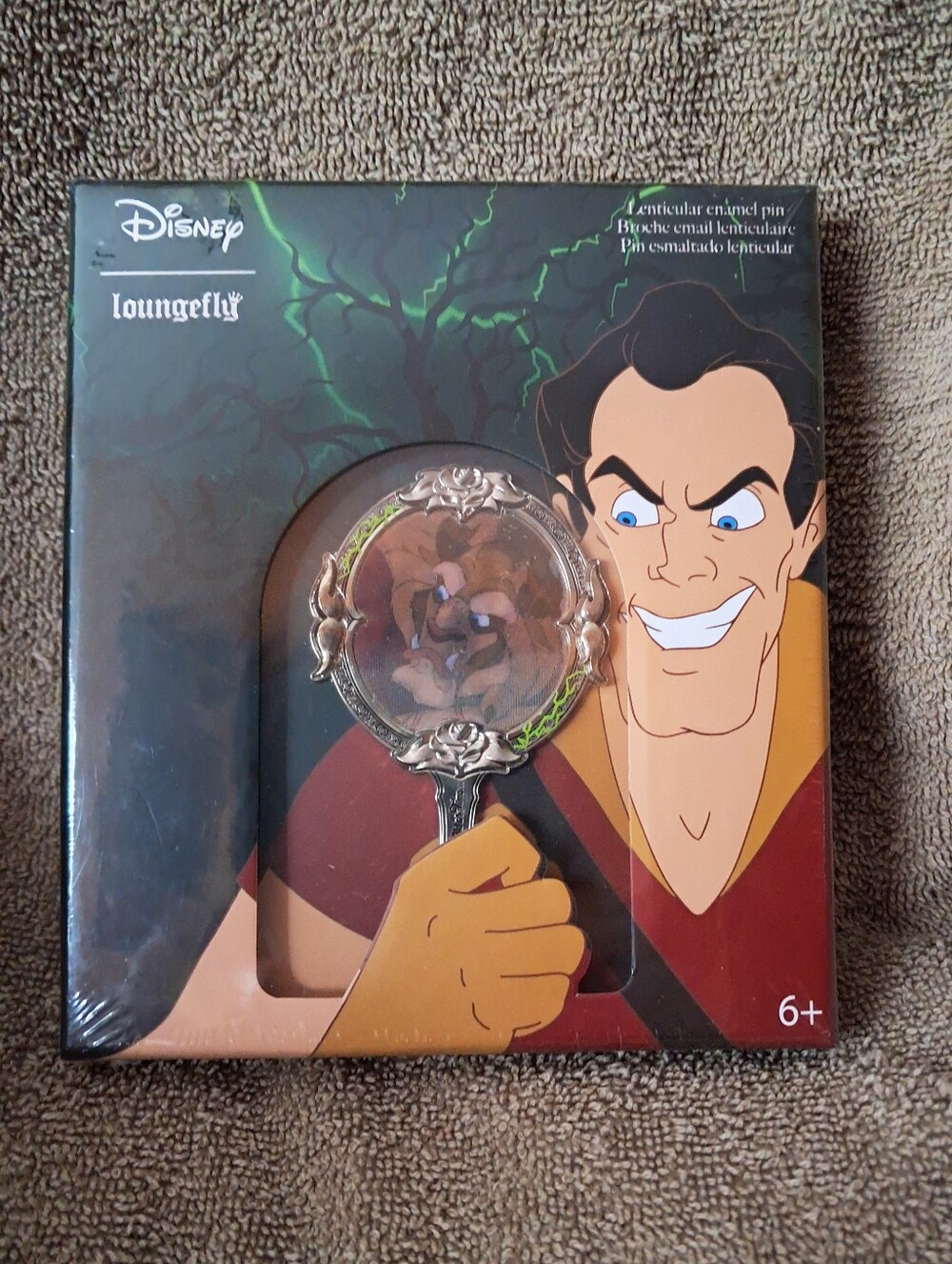 Disney Lenticular Gaston Mirror Pin